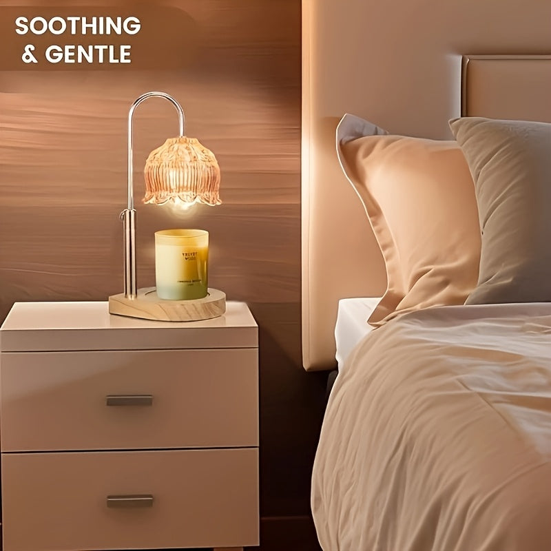 Candle Warmer Lamp Gift Adjustable Flower Glass Home Décor Light