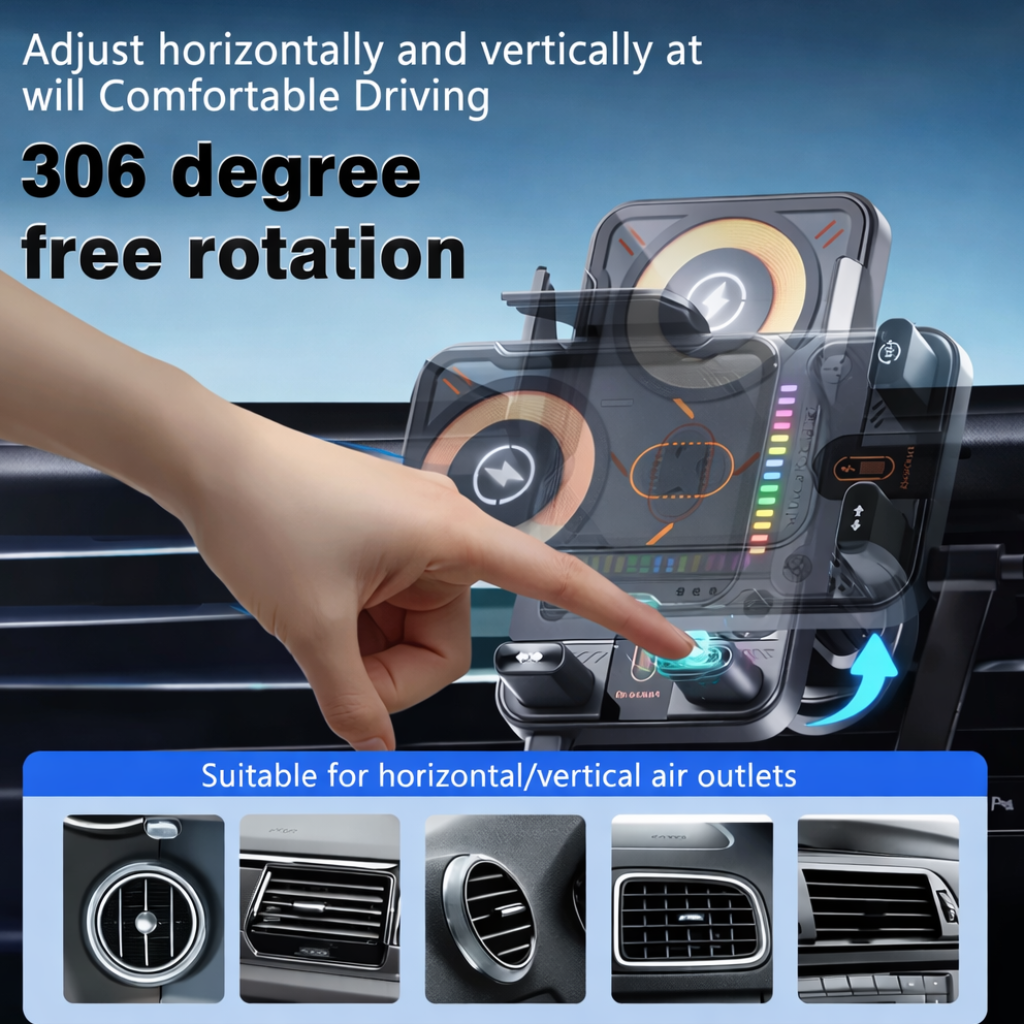 Car Wireless Fast Charger Phone Holder Mount