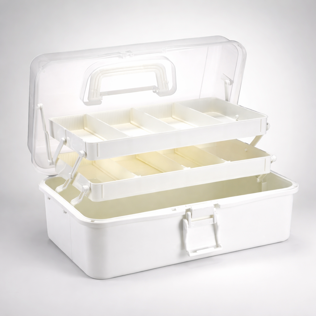 Storage Box Multi Layer Organizer Handle Removable Trays
