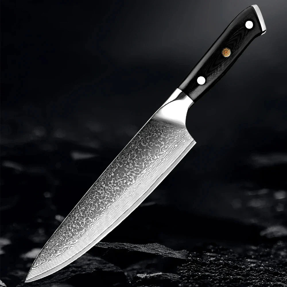 Akarui (あかるい) Japanese Santoku Chef Knife with Ebony Handle