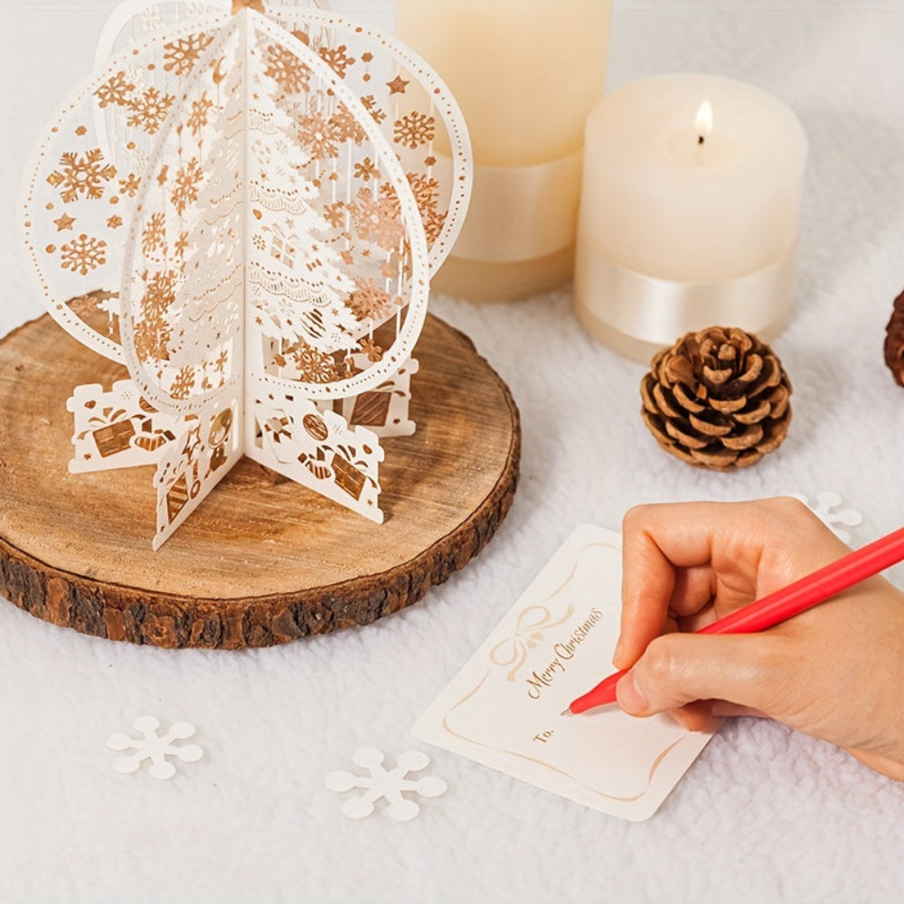 Christmas Cards 3D Pop Up Laser Cut Tree Ornament Display