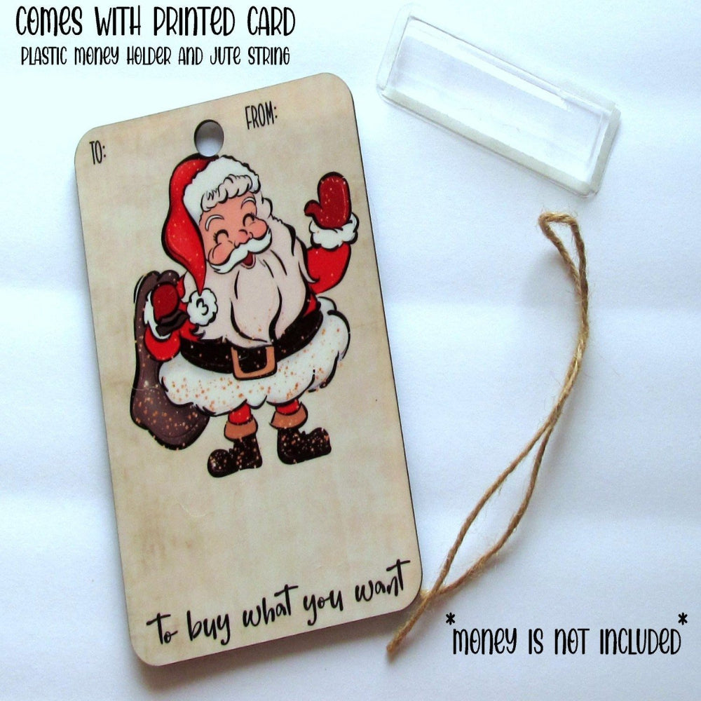 Christmas Cards Wooden Money Holder Ornament Decoration