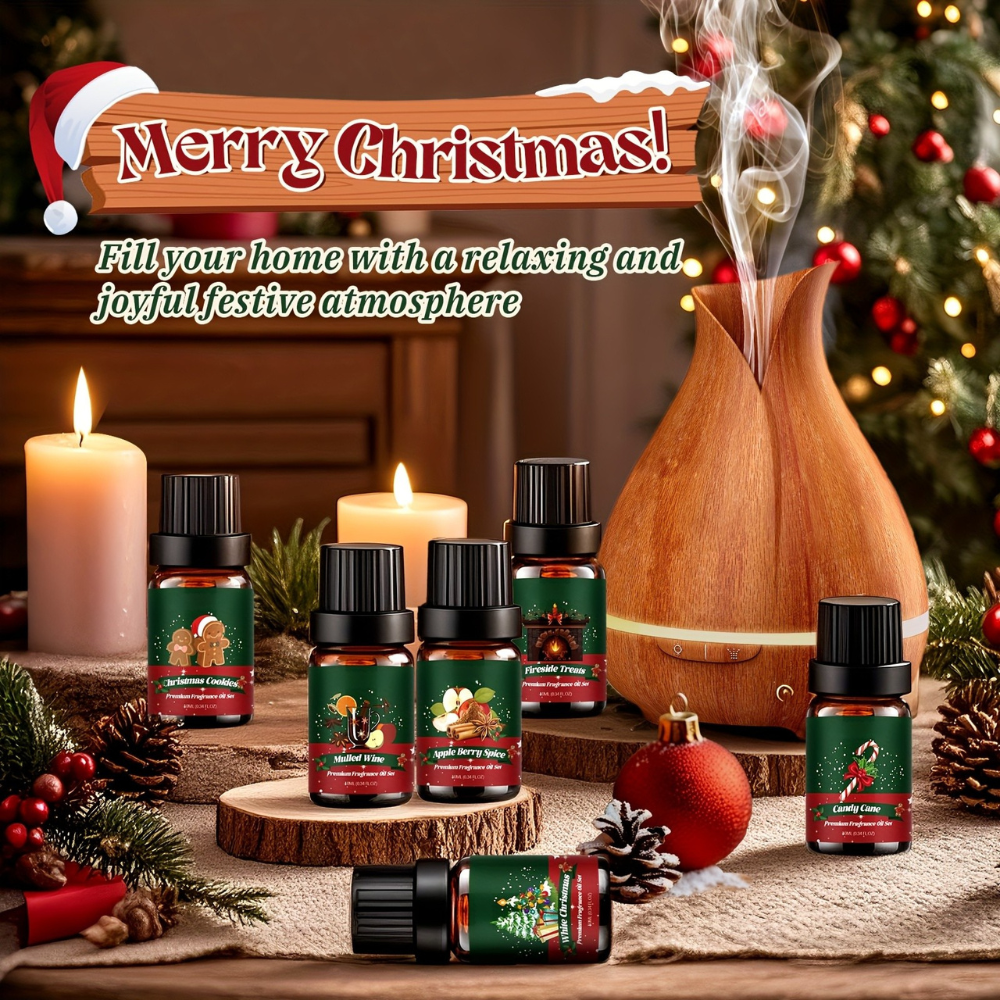 Christmas Gift Essential Oil Set Holiday Aromatherapy Diffuser Box