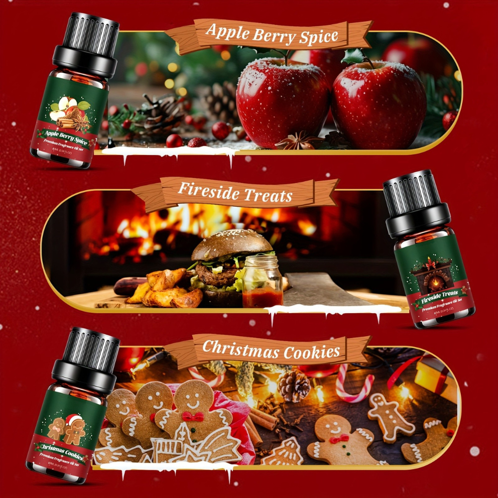 Christmas Gift Essential Oil Set Holiday Aromatherapy Diffuser Box