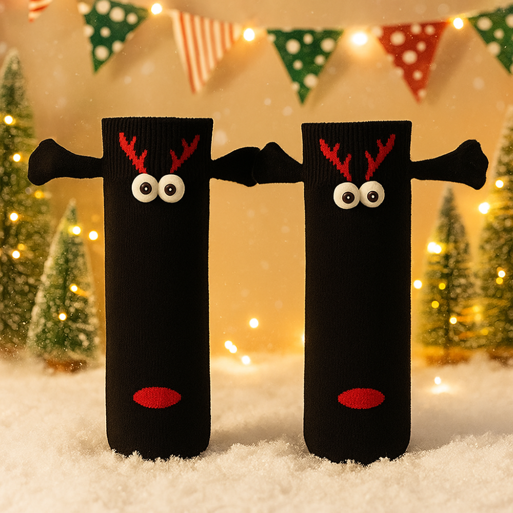 Christmas Stockings Funny Socks Couple Hand-Holding Cozy Gift