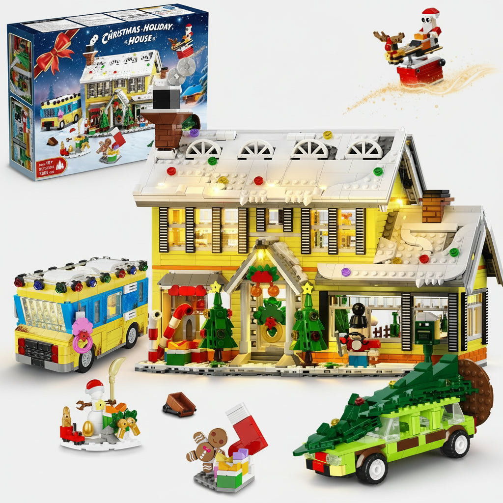 Christmas Village Building Set Lights Holiday Gift Toy