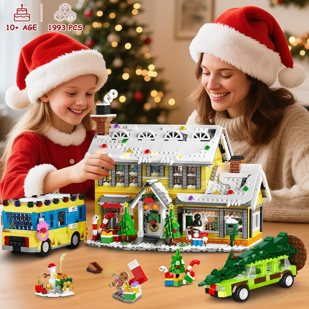 Christmas Village Building Set Lights Holiday Gift Toy