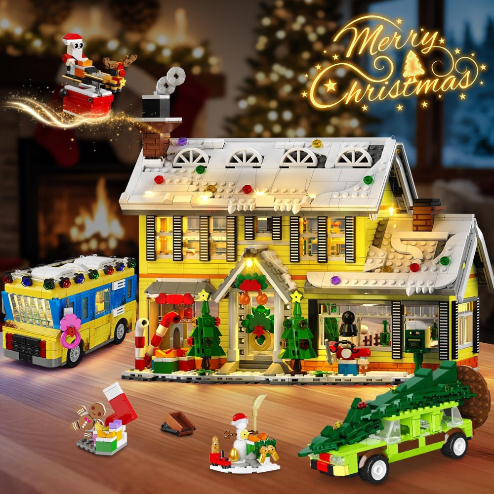 Christmas Village Building Set Lights Holiday Gift Toy