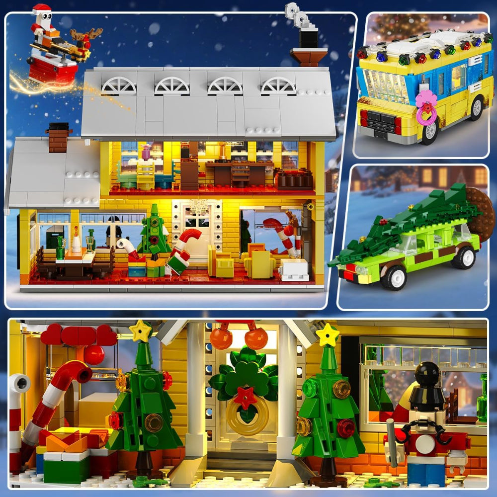 Christmas Village Building Set Lights Holiday Gift Toy