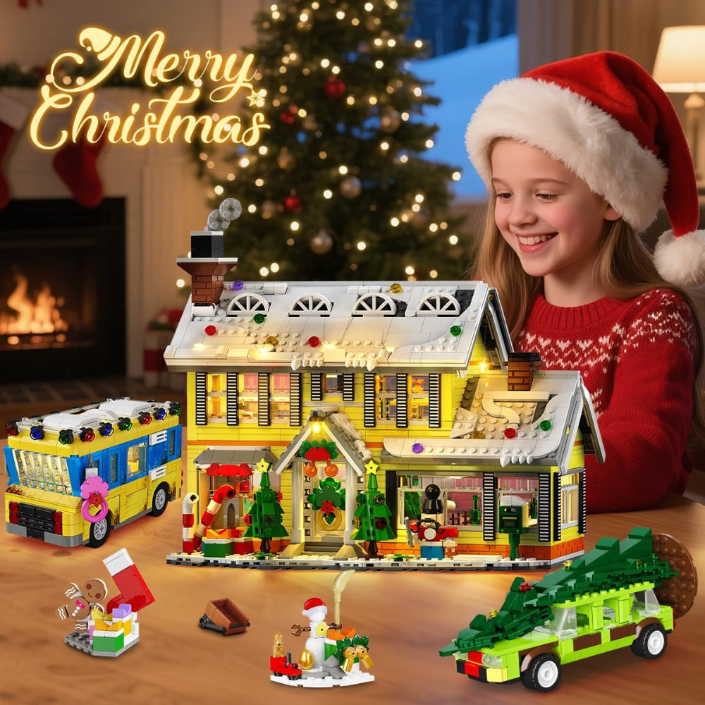Christmas Village Building Set Lights Holiday Gift Toy