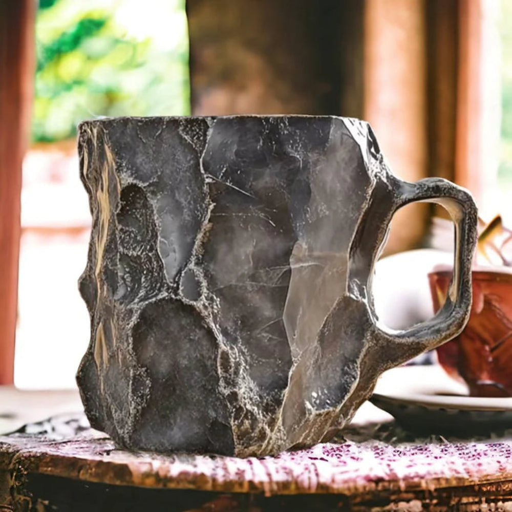 Coffee Mug Crystal Stone Ceramic Geode Style Insulated Cup