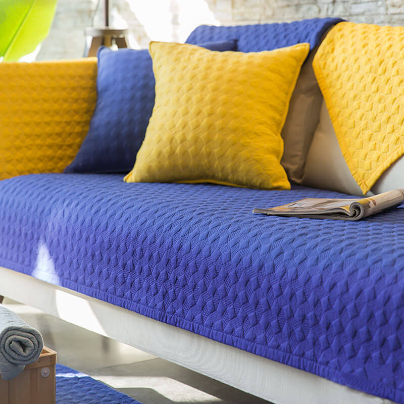 Cotton Quilted Sectional Couch Covers, Furniture Protector Anti-Slip Couch Covers