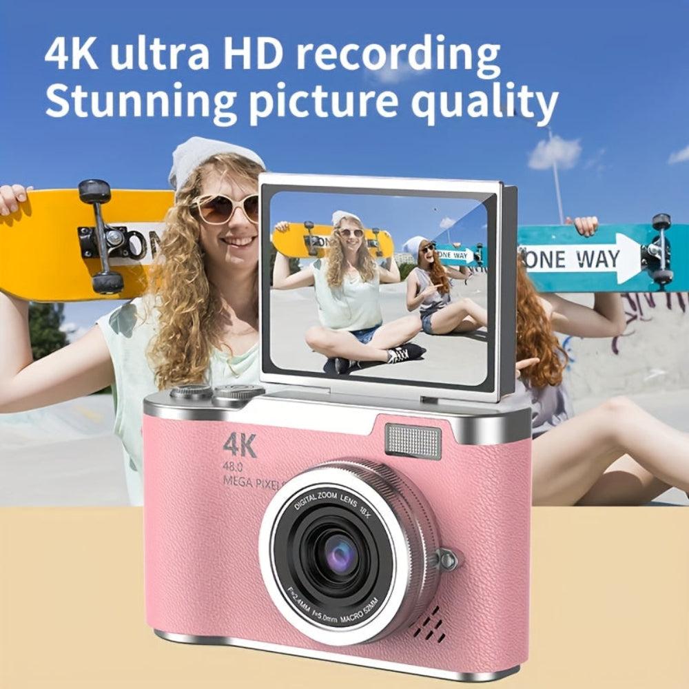 Digital Camera Gift 4K Flip Screen Vlogging Video Recorder