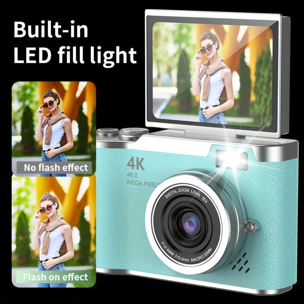 Digital Camera Gift 4K Flip Screen Vlogging Video Recorder