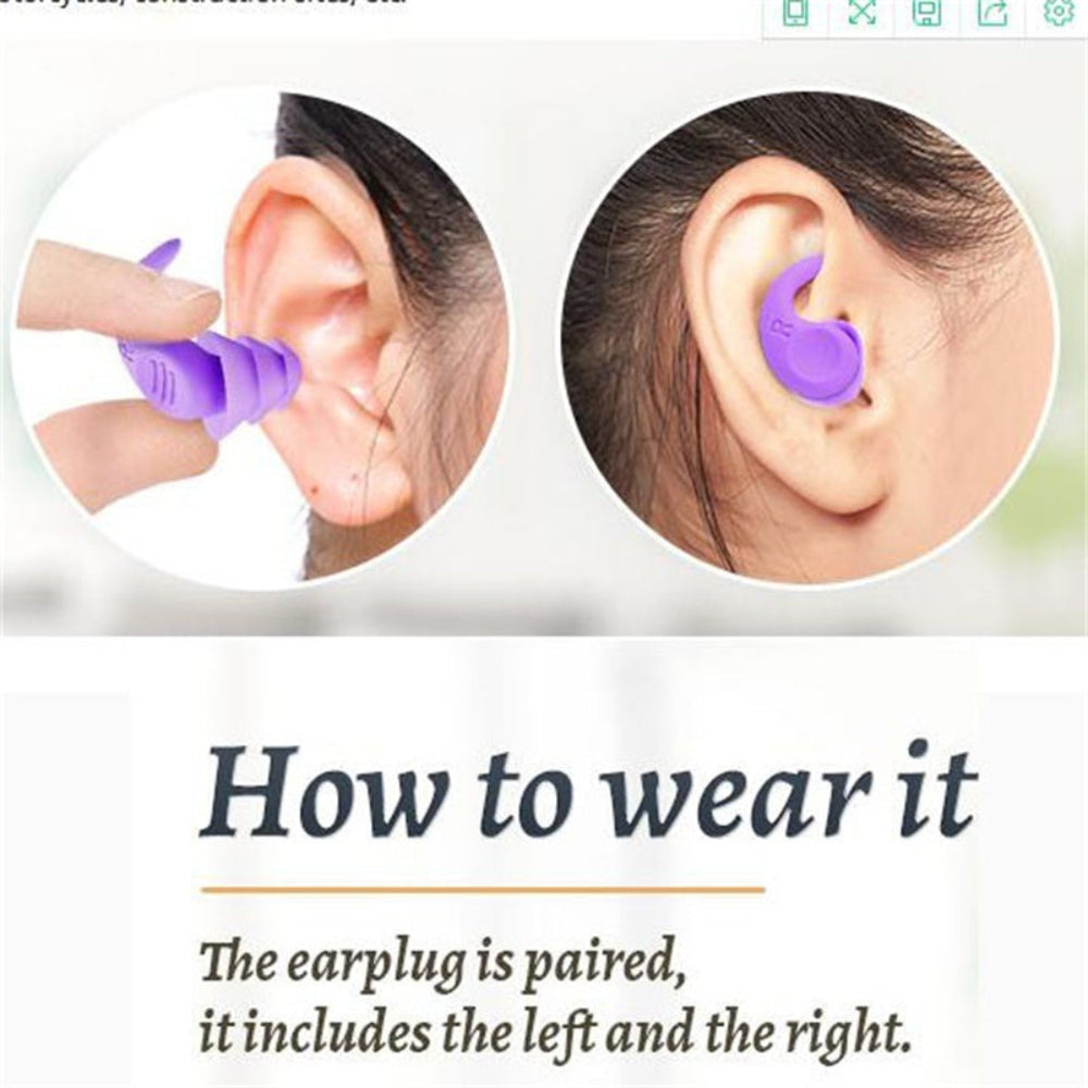 Earplugs Noise Reduction Reusable Soft Silicone Sleeping