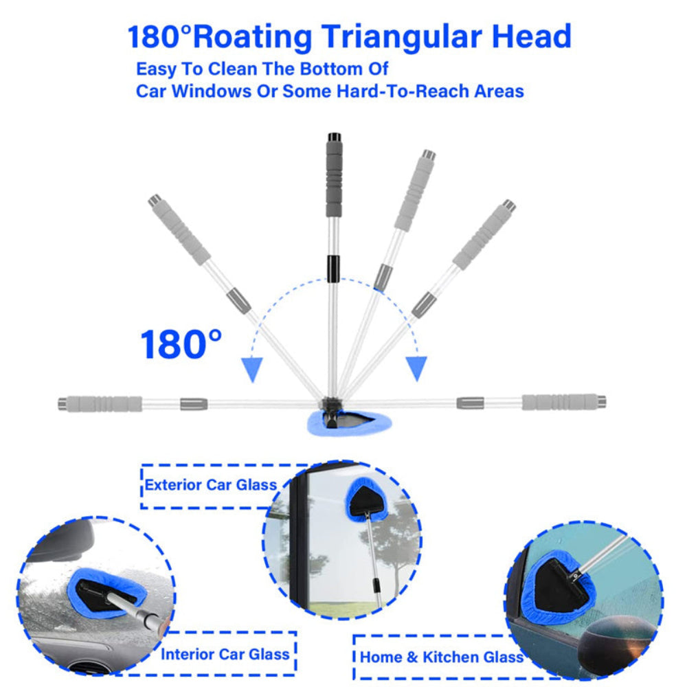 Extendable Car Window Cleaner Swivel Head