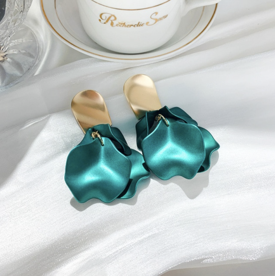 925 Silver Needle Rose Flower Earrings
