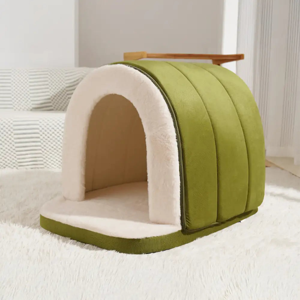 Cozy Cave Bed for Cats and Dogs – Warm Plush Grotto Style for Deep Sleep