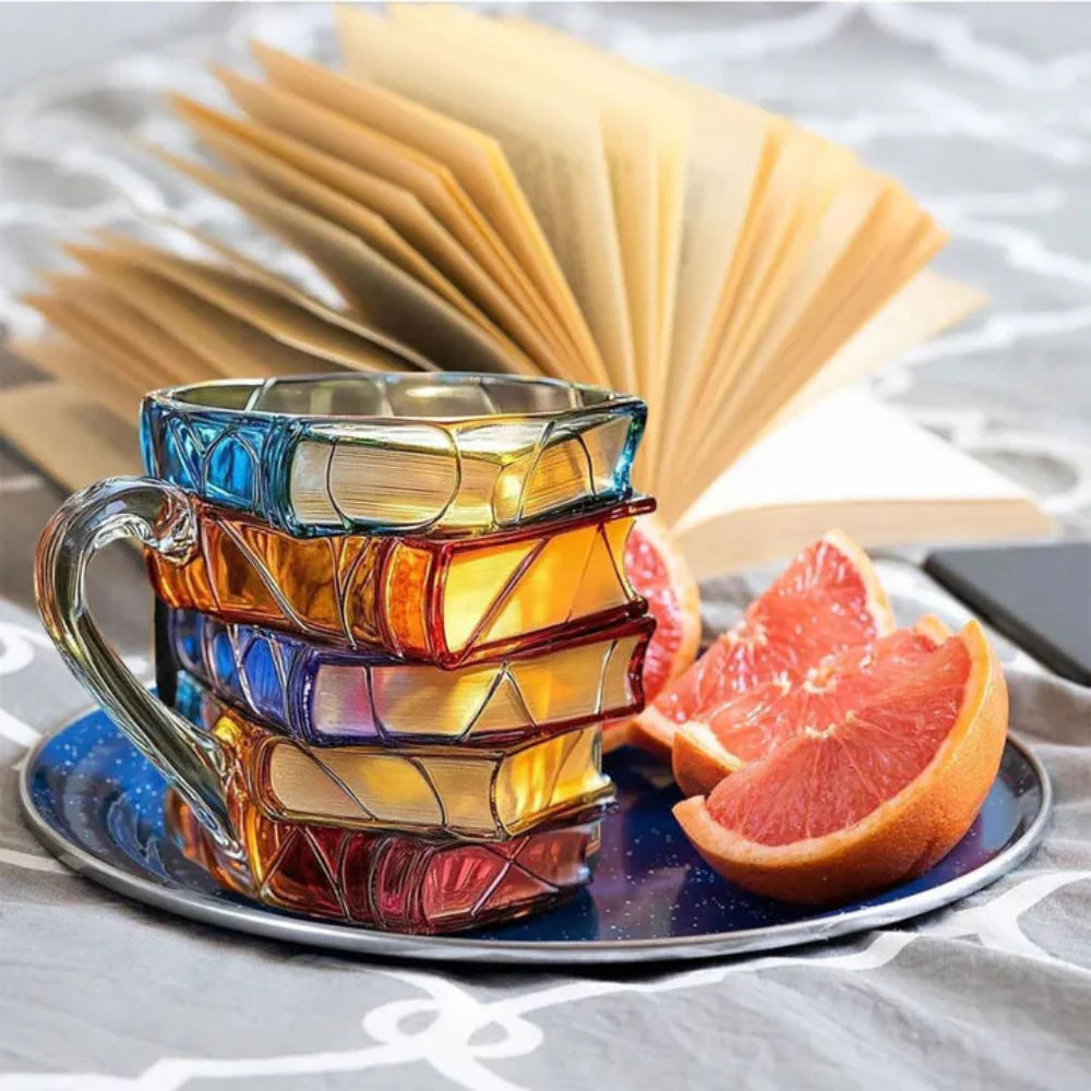 Glass Coffee Mug Handmade Art Design Tea Cup Thanksgiving Gift