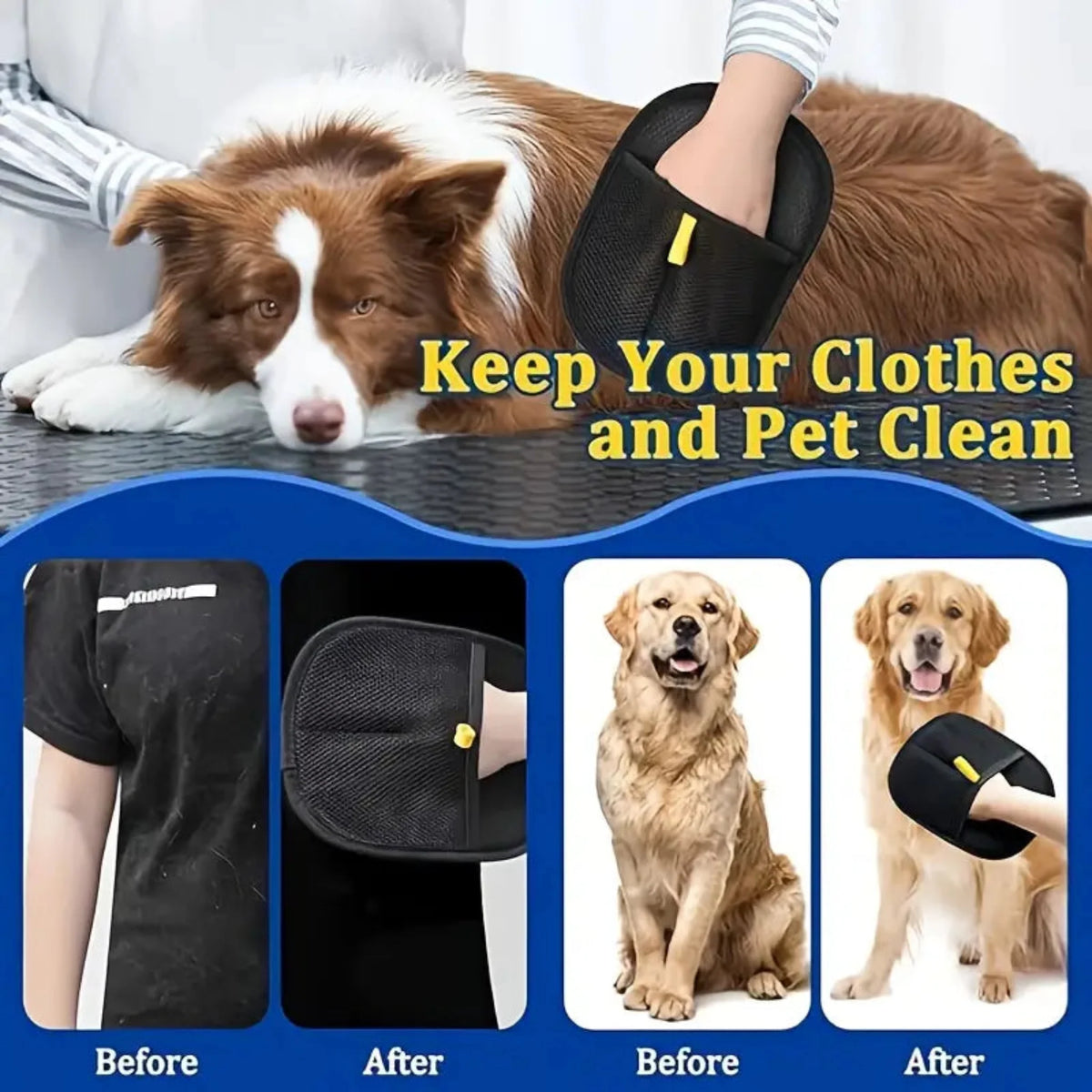 Glove Pet Hair Remover Soft Silicone