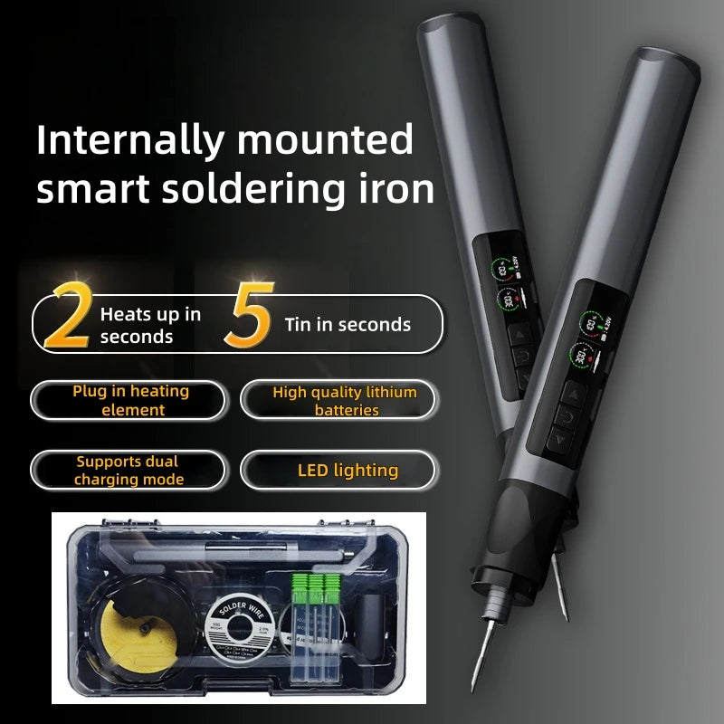 Optimized Product Title Portable USB Wireless Soldering Iron with OLED Digital Display - 1900mAh Lithium Battery Power Tool Set for Electronics Repair - Temperature Range 180-480°C