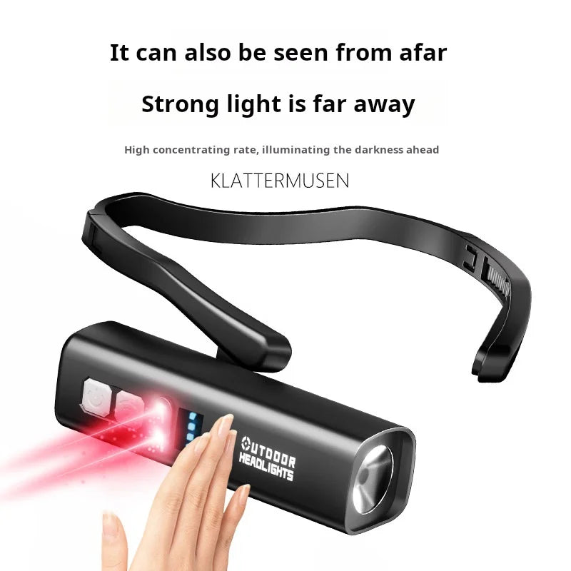 Rechargeable LED Headlamp with Hand Wave Motion Sensor - Waterproof Outdoor Headlight for Camping, Hiking and Cycling - USB-C Charging