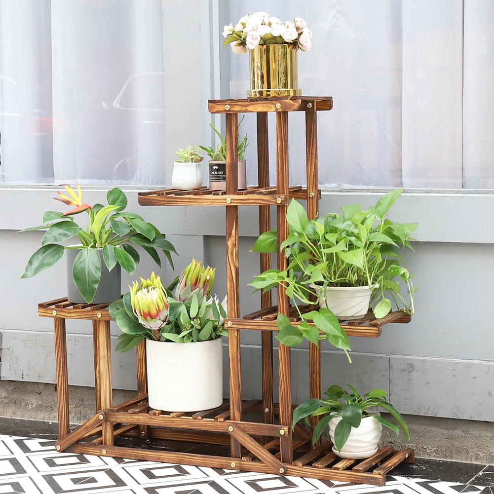 6-Tier Wooden Plant Stand
