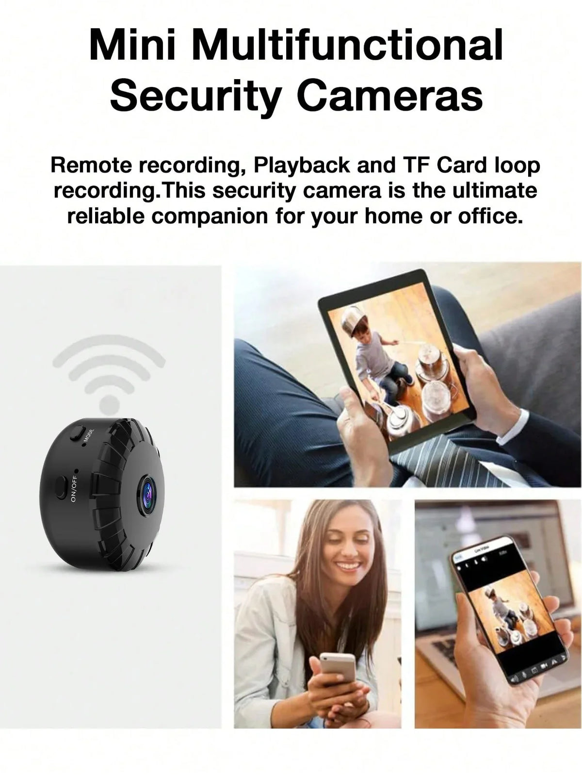 HD Mini Wireless Security Camera – Night Vision, Motion Alarm & Magnetic Base for Remote Home Monitoring