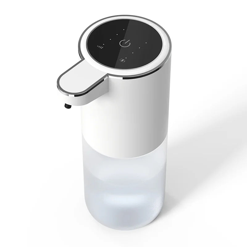 Touchless Automatic Foam Soap Dispenser with 400ml Transparent Tank - Rechargeable Lithium Battery Powered Hands Free Pump for Household Use