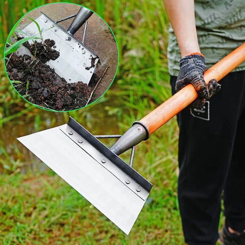 Professional Manganese Steel Garden Cleaning Shovel for Farmers - Heavy Duty Industrial Flat Spade for Outdoor Scraping and Weeding