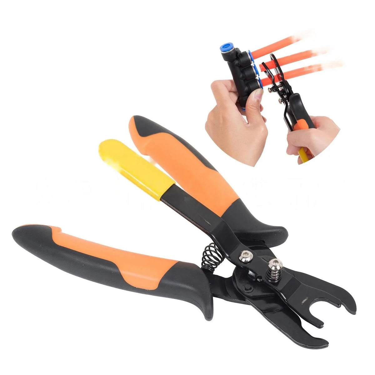 Push to Connect Disconnect Tong Tool - Carbon Steel Plumbing Pliers with 90° Serrated Jaws for Metric and Imperial Pipe Fittings - Unisex