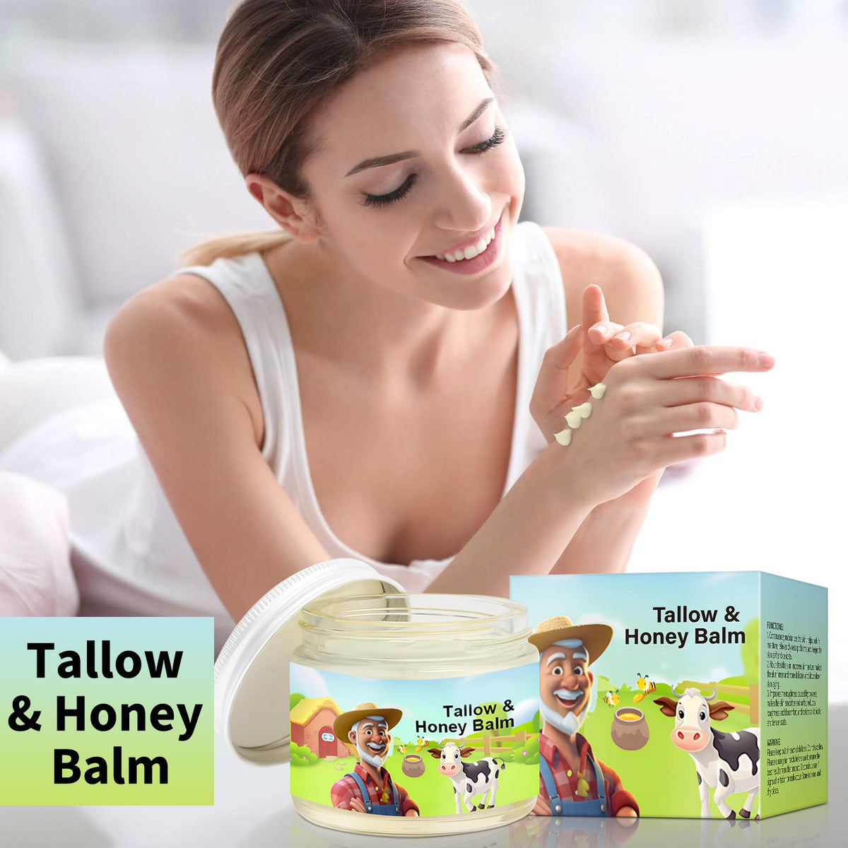 Tallow Honey Balm – Grass-Fed Tallow & Organic Honey Moisturizer for Face and Body