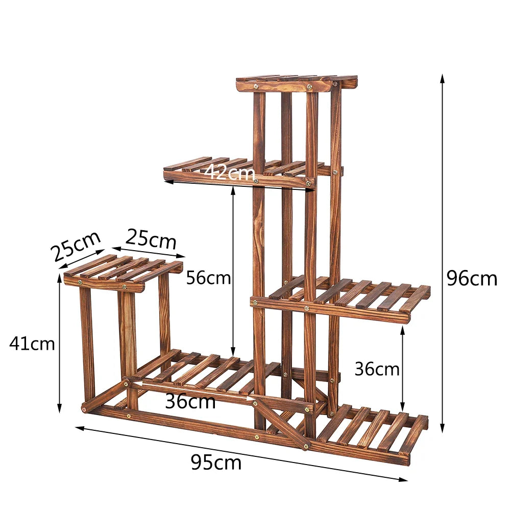 6-Tier Wooden Plant Stand