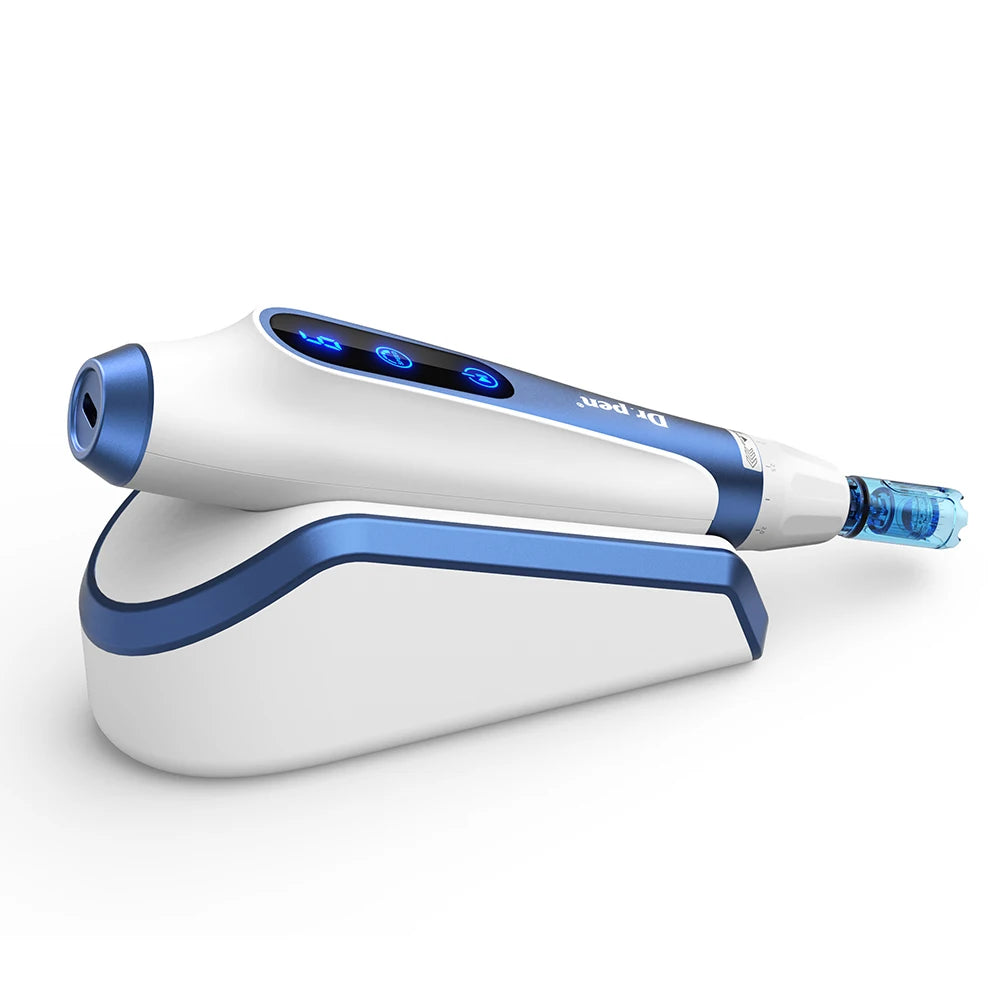 Wireless Electric Microneedling Pen for Face and Body - Professional Skin Rejuvenation and Anti-Aging Device with LCD Display and 6 Speed Levels
