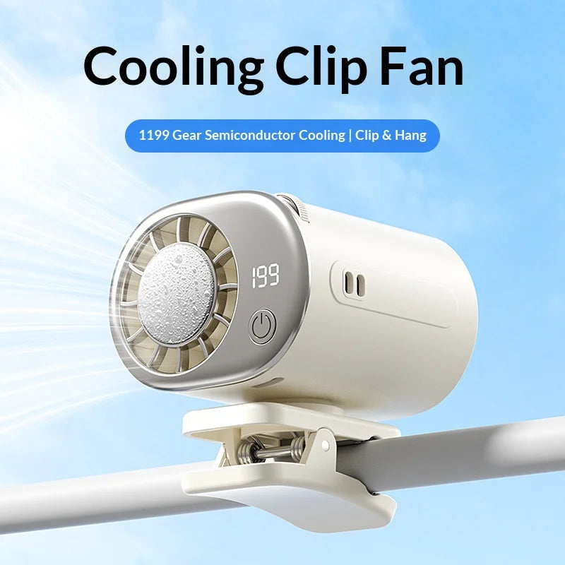 Multifunctional Clip on Cooling Fan USB Rechargeable  Quiet Portable Fan for Outdoor Desktop Umbrella