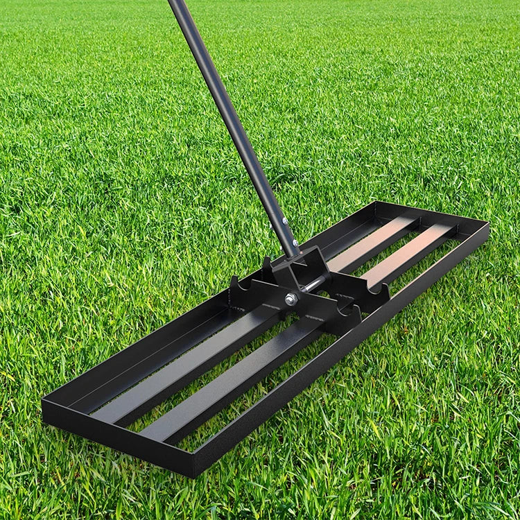 Lawn Leveling Rake with Long Handle - High Strength Steel Soil Leveler for Yard Maintenance and Organic Fertilizer Sanding - Unisex