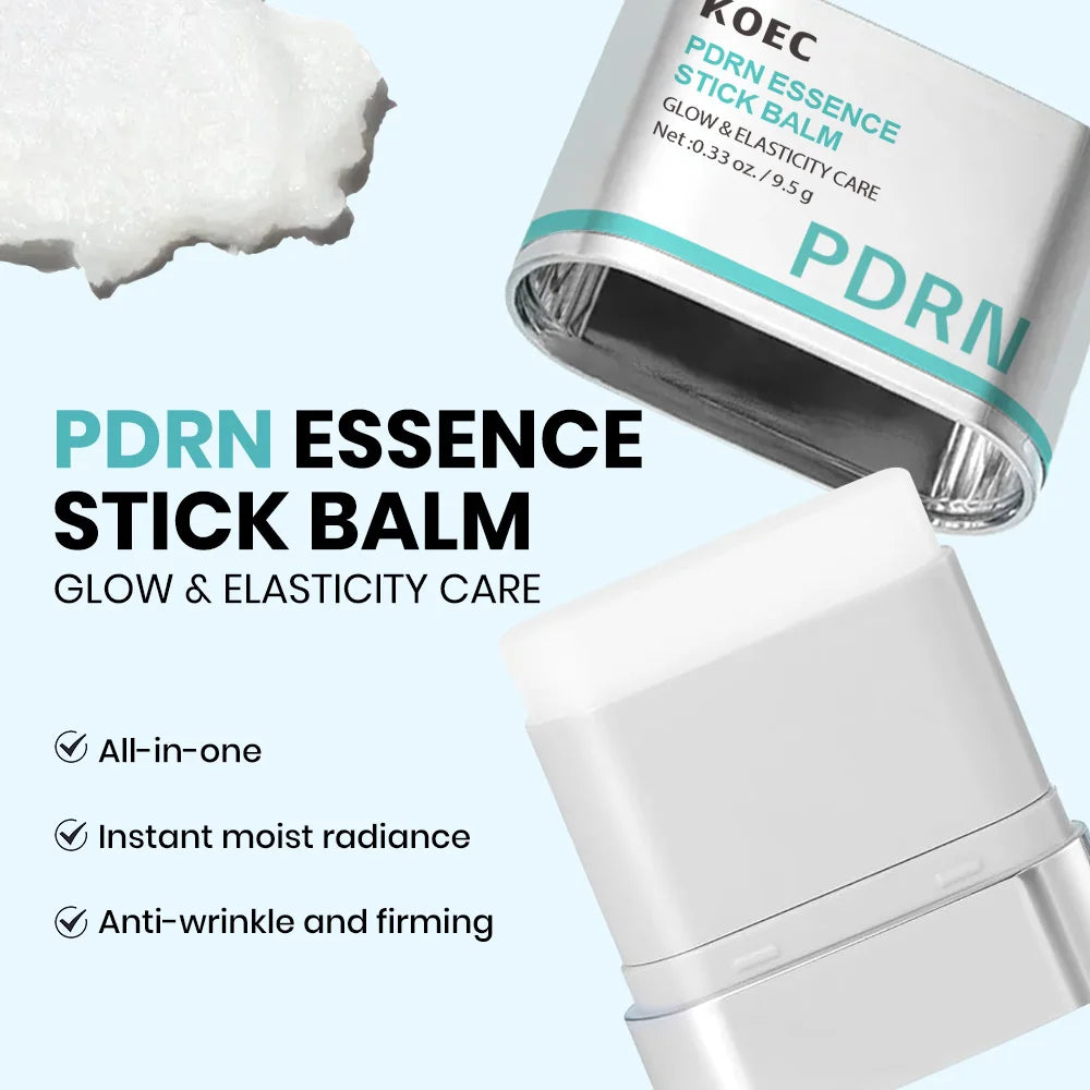 PDRN Multi-Wrinkle Essence Stick Balm for Women - Collagen Eye and Neck Treatment - Hydrating Glow Face Balm and Makeup Base for Adults