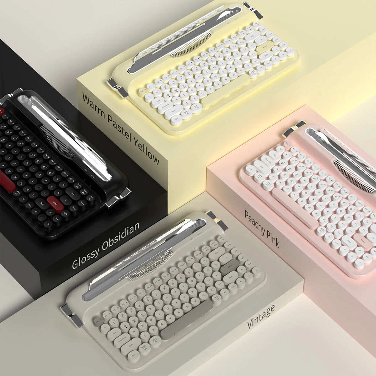 Wireless Slim Membrane Keyboard - Quiet Low Profile 82 Key RGB Backlit Desktop Computer Peripheral for Office Laptop Typing and Gaming