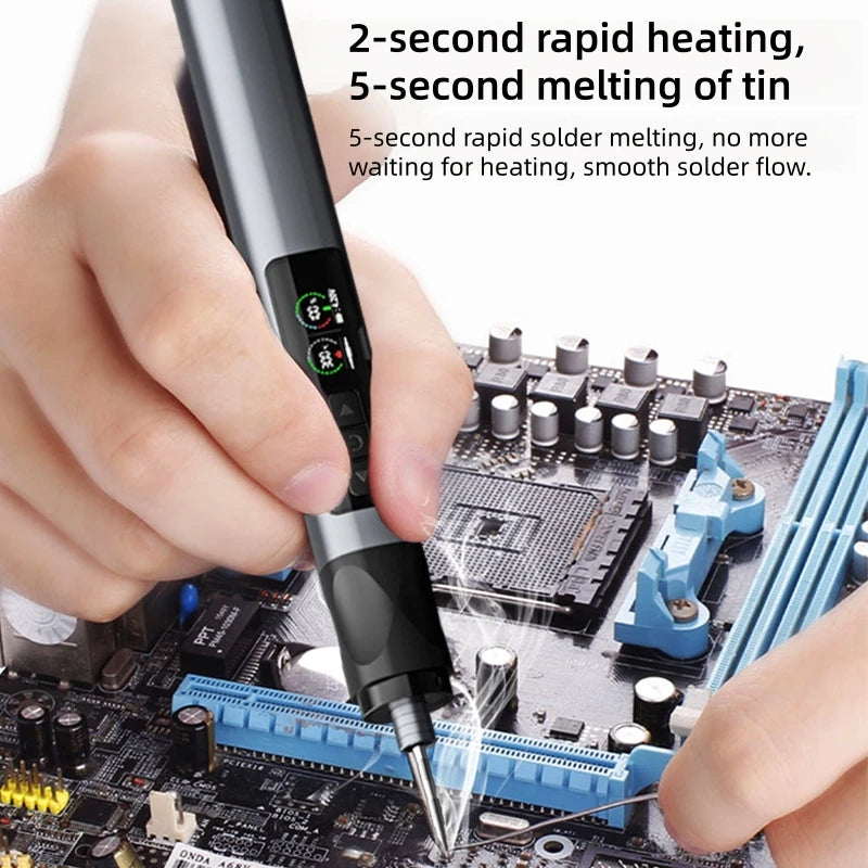 Optimized Product Title Portable USB Wireless Soldering Iron with OLED Digital Display - 1900mAh Lithium Battery Power Tool Set for Electronics Repair - Temperature Range 180-480°C