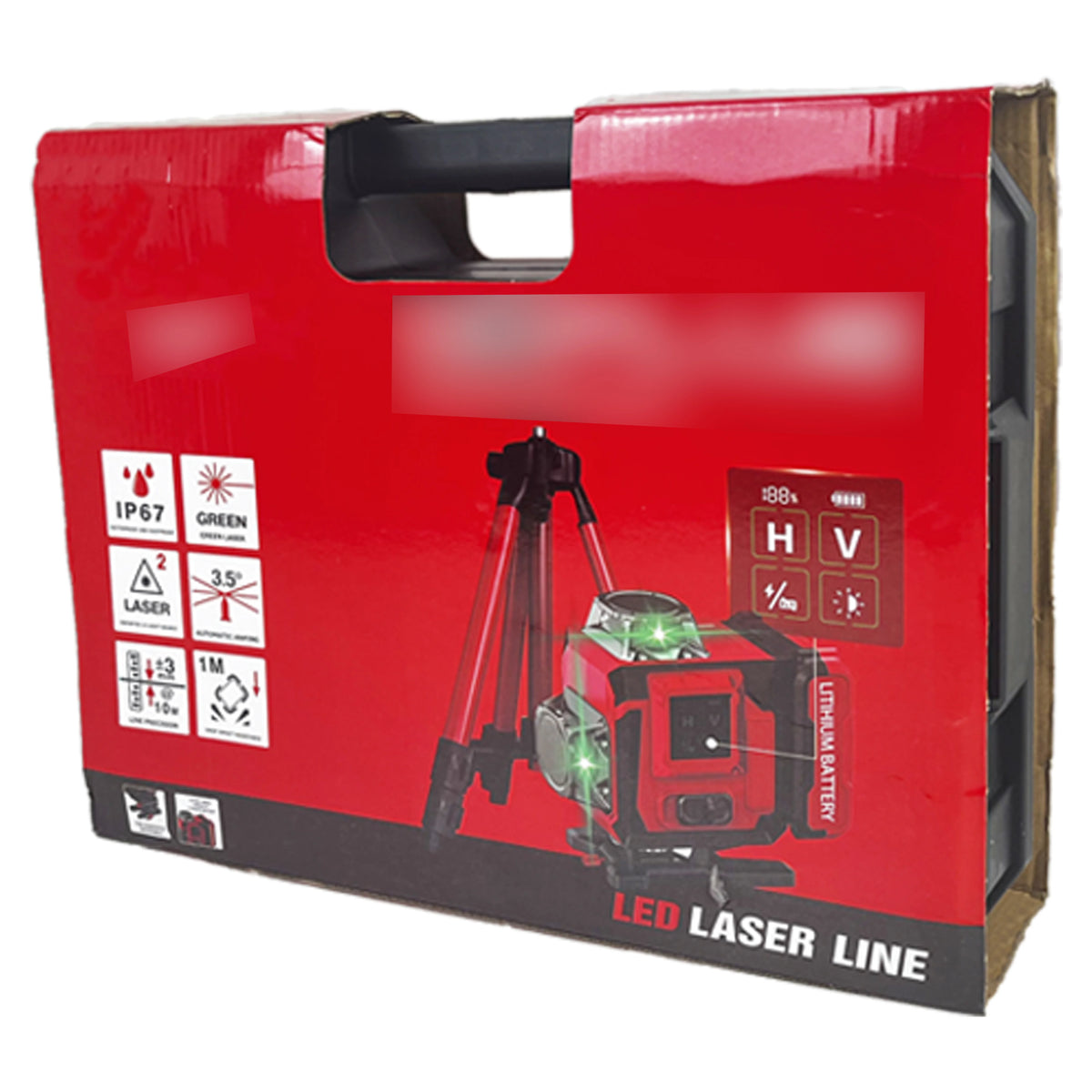 16 Line Green Laser Level Kit with Electronic Self-Leveling - Industrial Rechargeable Lithium Battery Power Tool with Remote Control - IP65