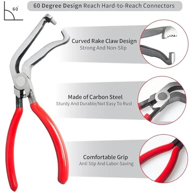 4-Piece Electrical Disconnect Pliers Set for Automotive Wiring and Car Body Dent Repair - Universal Fitment Heavy Duty Repair Tool Kit with Soft Case