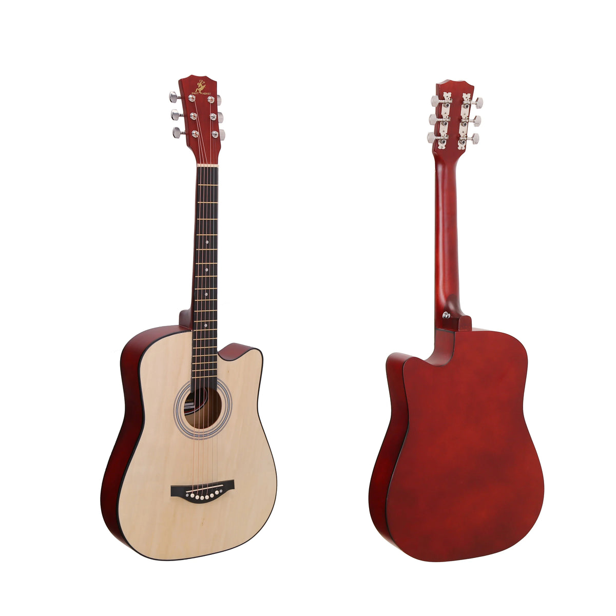 38-Inch Acoustic Guitar – 6-String Beginner & Travel Guitar with Linden Body and Polished Finish