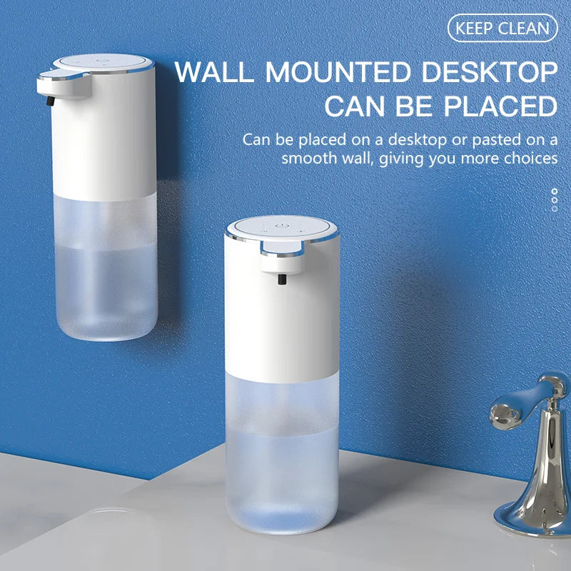 Touchless Automatic Foam Soap Dispenser with 400ml Transparent Tank - Rechargeable Lithium Battery Powered Hands Free Pump for Household Use