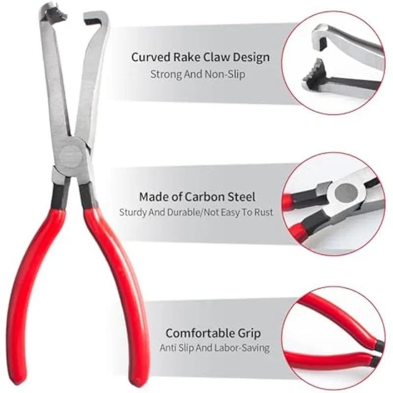 4-Piece Electrical Disconnect Pliers Set for Automotive Wiring and Car Body Dent Repair - Universal Fitment Heavy Duty Repair Tool Kit with Soft Case