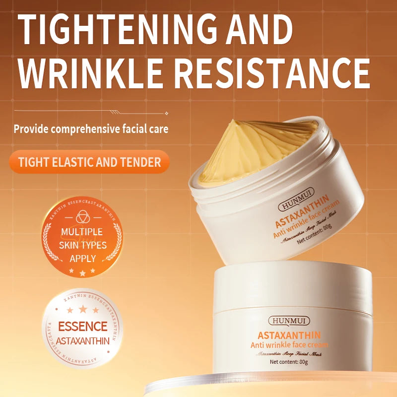 Astaxanthin and Niacinamide Anti-Wrinkle Face Cream for Women - Rejuvenating Facial Serum Moisturizer for Improved Skin Texture and Tone - 80g