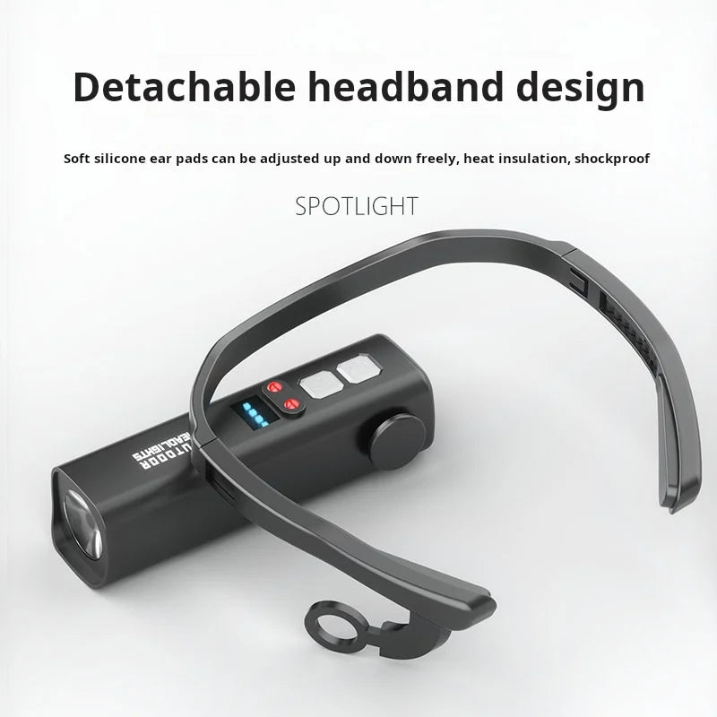 Rechargeable LED Headlamp with Hand Wave Motion Sensor - Waterproof Outdoor Headlight for Camping, Hiking and Cycling - USB-C Charging