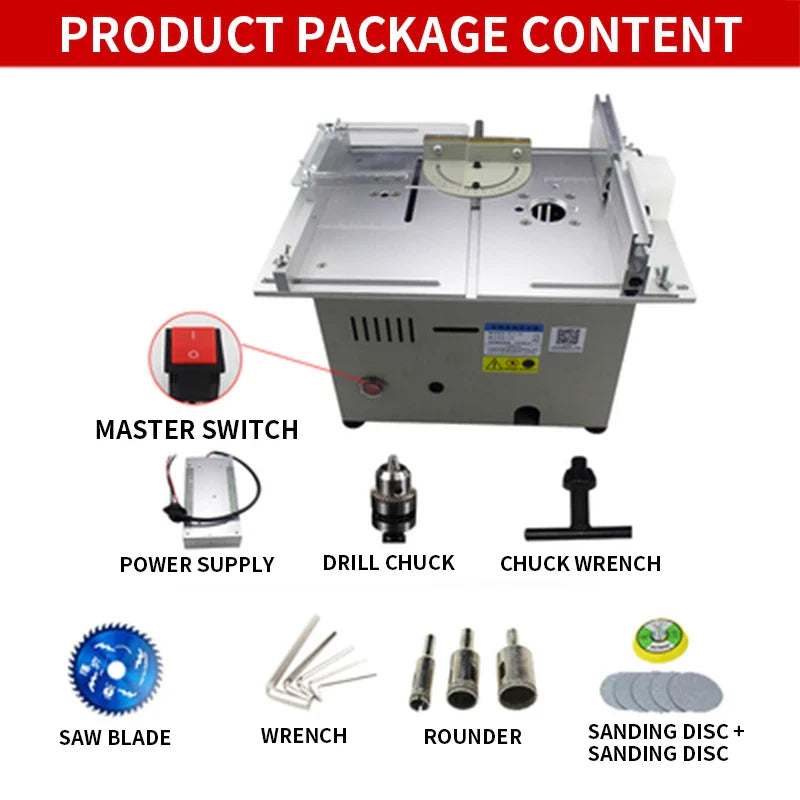 Multifunctional Mini Table Saw 300W (Cutting / Milling / Grinding / Polishing / Drilling / Carving)