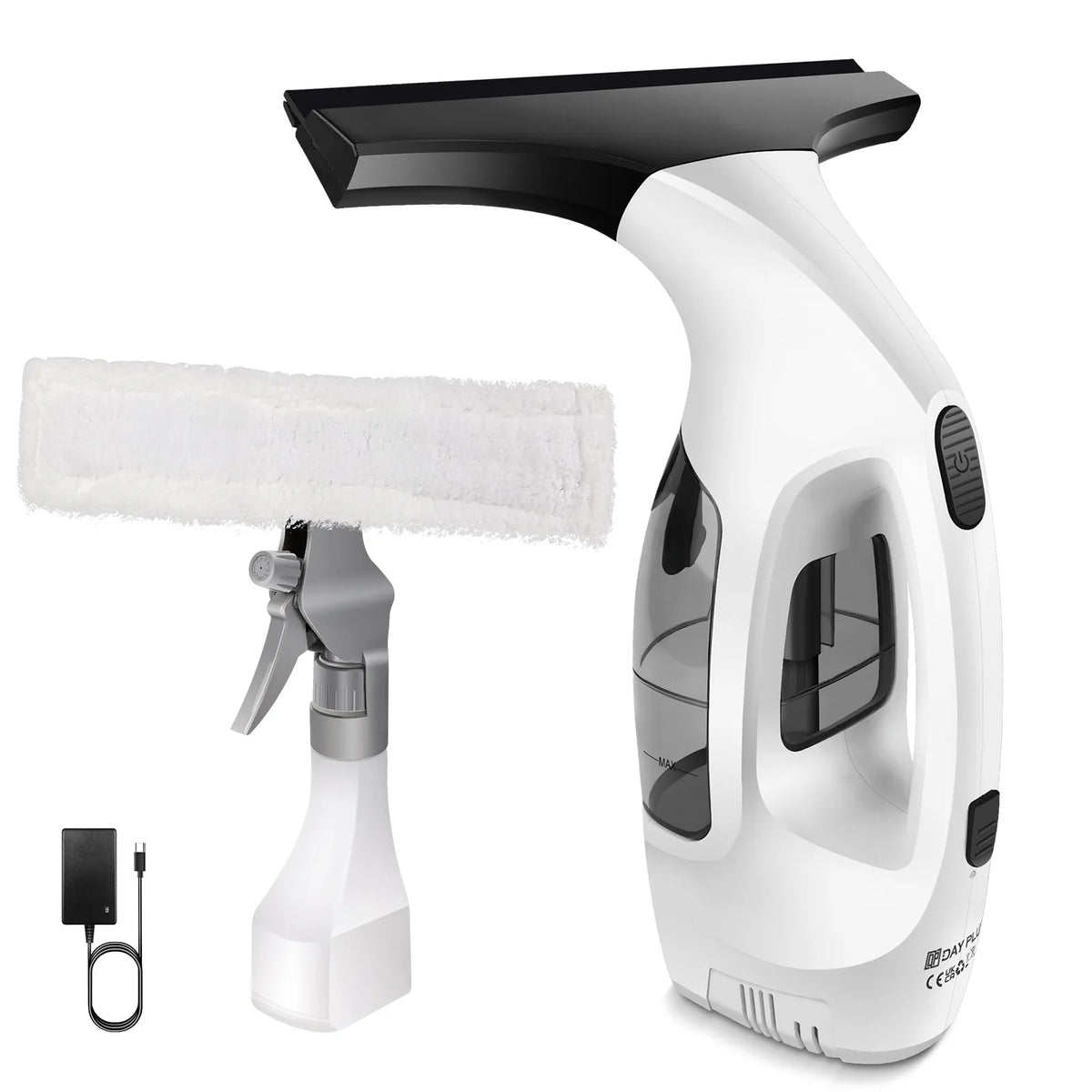 Handheld Electric Window Cleaner and Vacuum Mop - Portable 2-in-1 Glass Squeegee with Water Spray and Suction for Household and Outdoor Use - Unisex