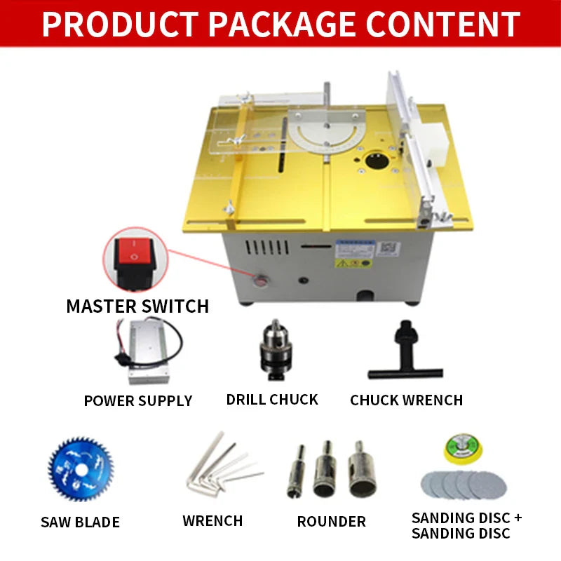 Multifunctional Mini Table Saw 300W (Cutting / Milling / Grinding / Polishing / Drilling / Carving)