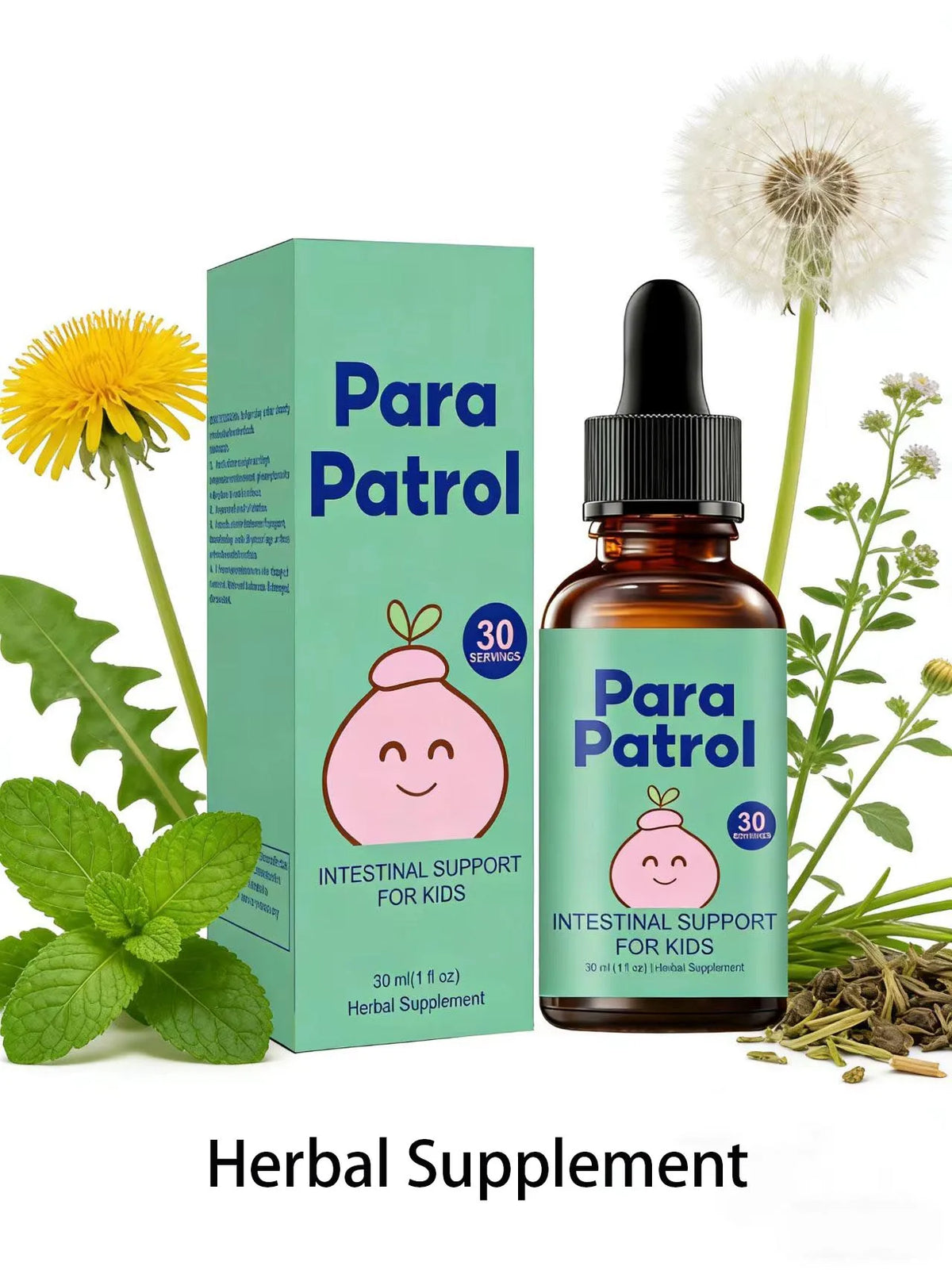 Children's Digestive Support Liquid Drops - Herbal Intestinal Health Supplement for Kids - Safe and Mild Formula for Healthy Digestion - 30ml